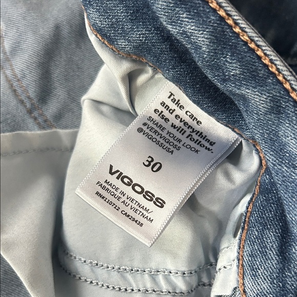 Vigoss Women's Straight Leg Jeans - Dark Blue - Picture 3 of 6